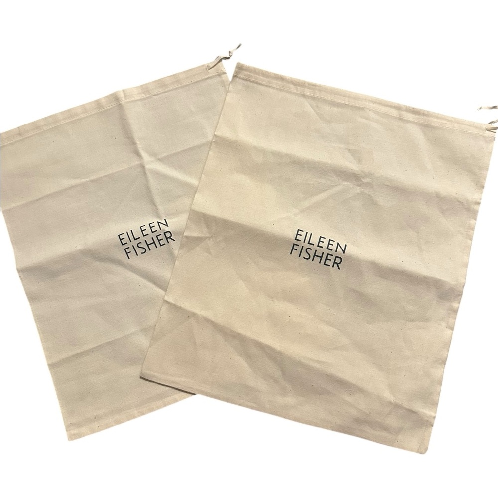 Eileen Fisher 100% Organic Cotton Dust Bag X 2 in cream 14.5”X12”